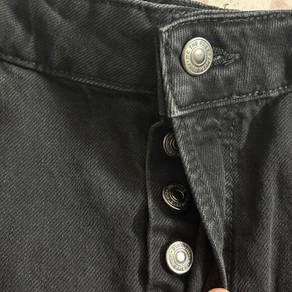 Free people sky high 100% cotton denim skirt black size 8 - Picture 6 of 14